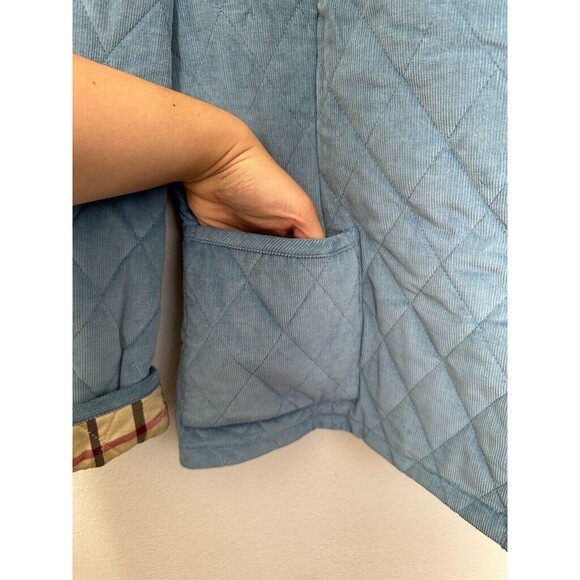 Brooks Brothers Quilted Corduroy Diamond Jacket Plaid Lining Blue Women's 14 NEW - Picture 3 of 9